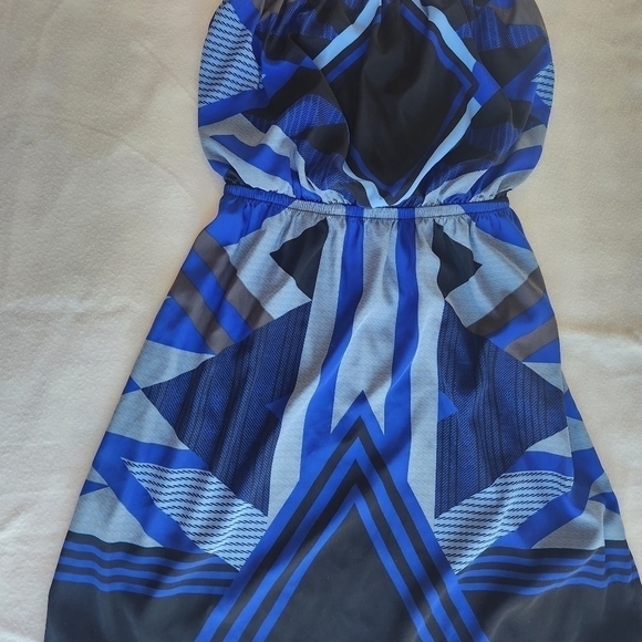 EXPRESS blue and black summer dress size small - Picture 4 of 12